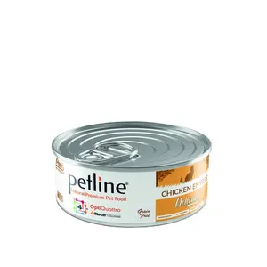 Best Quality Petline Natural Premium Adult Cat Food Chicken 80 Gr Pate Grain Free (24 PCS) Whosale Petline Pet Food