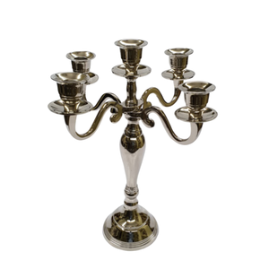 Bougeoir en Aluminium à cinq bras en métal, décoration de Table de mariage, Style moderne, candélabres à cinq piliers pour mariage - Product Image 1