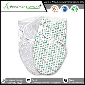 Premium Quality Custom Logo Design 100% Organic Cotton Adjustable <b>Swaddle</b> Wrap - Product Image 6