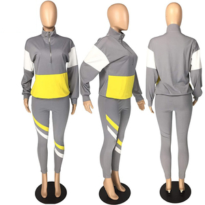 Autumn Plus Size Breathable Yoga Gym Sport Warmer Outer Wear <b>Women's</b> <b>Tracksuits</b> Crop Top Pants Set - Product Image 3