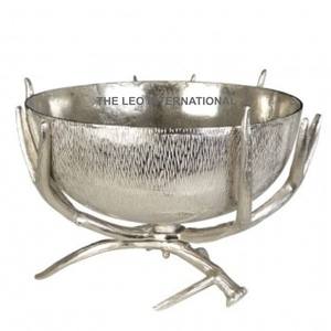 Émail Rose Couleur Extérieur Brillant Poli Fleur Forme Design Bol Décoratif En Aluminium Métal Bol De Service - Product Image 5