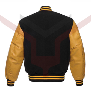 Ying-chaquetas de cuero azul para hombre, chaqueta de alta calidad OEM, diseño de logotipo personalizado, bombear, Letterman, béisbol, Universidad - Product Image 4