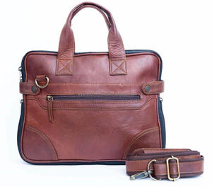 Sac messager en cuir de chèvre unisexe, mallette fait à la main, Style Vintage, sacoche pour hommes, sac de bureau, - Product Image 2