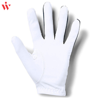 Guantes de Golf de Piel Cabretta Transpirables con Logotipo Personalizado OEM, Blancos, Tallas Personalizadas, Hechos en Pakistán, para Hombres y Mujeres, Uso Deportivo