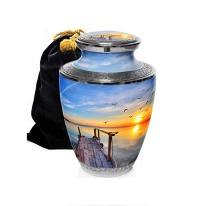 Urne funéraire en métal massif pour tenir des cendres Urnes à bande gravées de qualité supérieure avec rose fini vente chaude - Product Image 6