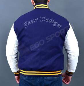 Chaqueta Bomber de Punto Impermeable de Poliéster para Hombre, Nueva, Delgada, Talla Grande, Informal, con Bordado de Letras Universitarias - Product Image 3
