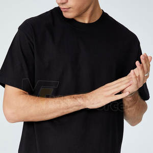 Camiseta ajustada con cuello redondo para hombre, color negro, ropa de verano, camiseta informal de manga corta con diseño personalizado para hombre - Product Image 5