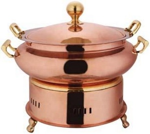 Recipiente para Calentar Comida con Tapa y Soporte, Diseño Circular, Calentador de Buffet con Calentamiento a Base de Alcohol, Control Manual de Temperatura - Product Image 1