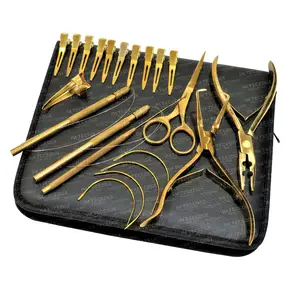 Luxury Plasma Coated Gold Color Beauty and Personal Care Hair Extension Pliers tools kit