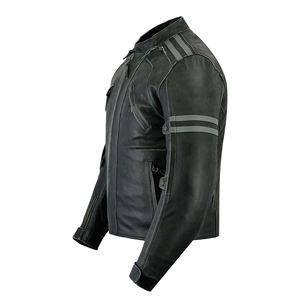 Qualité supérieure avec armures moto Vintage HIMLJ15 moto équitation en cuir véritable veste de course - Product Image 2