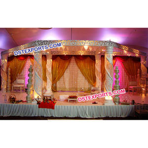 Mandap de mariage blanc demi-Zali demi-cristal, fabricant et fournisseur de Mandap de mariage en Inde, Mandap en cristal pour mariage CALIFORNIA - Product Image 1