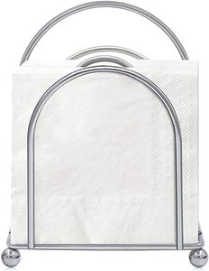 Porte-serviettes en métal enduit de poudre noire avec design classique parfait pour les accessoires de cuisine et de restaurant de table - Product Image 4