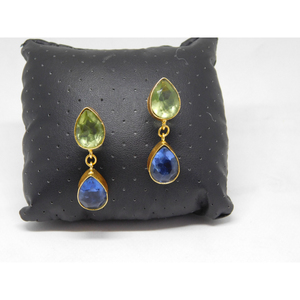 traditional new latest fashion jewelry designer handmade <b>hoop</b> goldplated brass stone stud earing <b>for</b> girls and women - Product Image 4