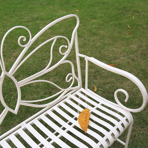 Banc de jardin en acier papillon pliable Vintage, meubles d'extérieur <span class=keywords><strong>pliables</strong></span> et en métal en fer pour parc, Patio - Product Image 4