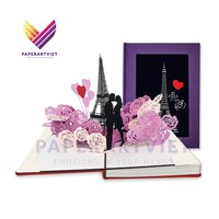Carnet Pop-up Multicolore 15x15cm Haut de Gamme avec Logo Carte d'Amour Imprimé, Art Populaire Romantique, Papeterie Scolaire et de Bureau Colorée, Souvenir