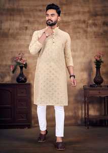 Vestido de boda tradicional de India para hombre, camisa azul, Túnica, ropa para niños, camisa azul de seda, kurta - Product Image 2