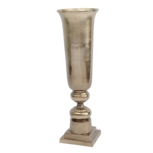 Pot de fleur en métal de fer nickelé de vase de fleur en aluminium de concepteur fait main pour la décoration de plancher d'événement - Product Image 2