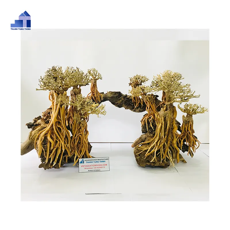 Desain panas 2023 terbaru desain hutan hujan Bonsai kayu apung untuk tangki akuarium dekorasi WhatsApp: + 84 961005832
