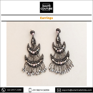 Excellente qualité en forme de lune Miyuki Tube perles lune glands brodés à la main boucles d'oreilles pendantes pour vêtements pour femmes - Product Image 2