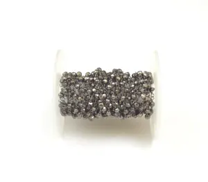 Natürliche Pyrit-Perlen handgefertigte Perlen Rosenkranz Geburtsstein Boho-Kette mit schwarzem Rhodium-Halsband Kette Schmuckherstellung