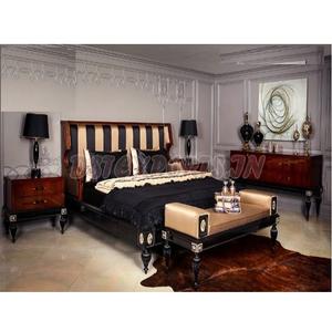 Juego de muebles de dormitorio con acabado de madera de teca exclusivo, conjunto de muebles de dormitorio de tamaño King Premium, comprar cama de artesanía y muebles de dormitorio - Product Image 1