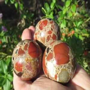 Conglomerado de jaspe rojo Mini pudín Esfera de piedra en forma Tipo de cuarzo Piedras preciosas de ágata de cristal natural de gran calidad - Product Image 1