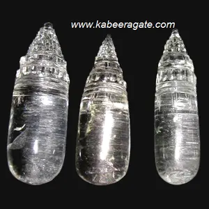 Kristal kuvars Sri Yantra ile lingam