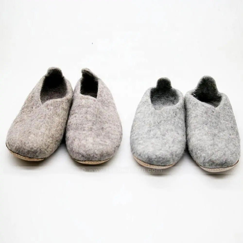 FSSI-004 Fine Suede Indoor Warm Felt Shoes, 100% Eco-friendly New Zealand Wool, Felted by Skilled Women Artisans of Nepal