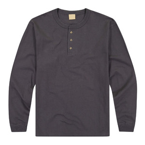 2022 OEM ropa de verano de calidad personalizada camiseta de hombre Slim Fit manga larga 100% algodón diferentes colores sólido Casual hombre Tops - Product Image 3