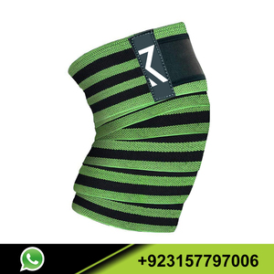 Rodilleras deportivas verdes con logotipo personalizado, vendaje de compresión elástico Extra largo, soporte para entrenamiento cruzado - Product Image 6