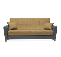 Sofá Cama Seccional Convertible Forza, Moderno con Almacenamiento, Tapicería de Tela Ecológica, 3 Plazas para Sala de Estar de Apartamentos Pequeños