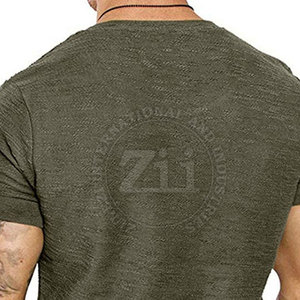 T-shirts de sport pour hommes, confortables, respirants, légers, en coton/polyester, écologiques, anti-froissement, séchage rapide, motif uni - Product Image 3