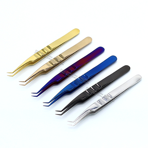 All Plasma Shades Eyelash Tweezers Fiber Tips Volume Lash Extension Tweezers Finger Fatigue Design Super Sharp Eyelash Tweezers - Product Image 1