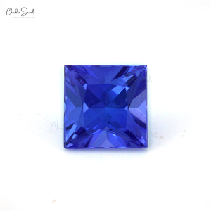 Qualité AAA 5MM - 6MM coupe carrée véritable tanzanite à facettes pierre précieuse en vrac pour la fabrication de boucles d'oreilles bague bijoux pierres précieuses semi-naturelles - Product Image 1