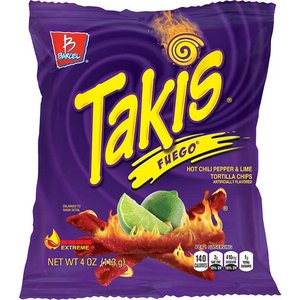 Takis Hot Chili Pepper and Lime Tortilla Chips Individual Packaged Snacks (40 Count Pack) Free Shipping Domestically