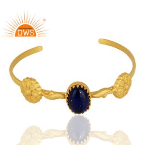 Best Selling Sterling <b>Silver</b> Natural Lapis Lazuli Gemstone Cuff <b>Bangle</b> Bracelet <b>For</b> <b>Women</b> Jewelry Manufacturer - Product Image 3
