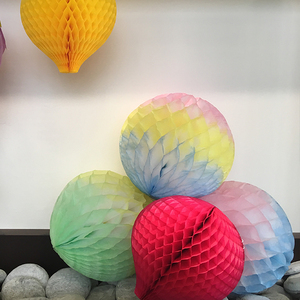 <b>Colorful</b> <b>Paper</b> Honeycomb Ball Decorations Handmade Craft for Party Supplies Indoor Decoration 12 Inch Round Shape - Product Image 1
