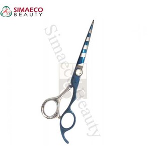 กรรไกรช่างตัดผมไทเทเนียมสีน้ำเงินกับม้าลาย - Product Image 1