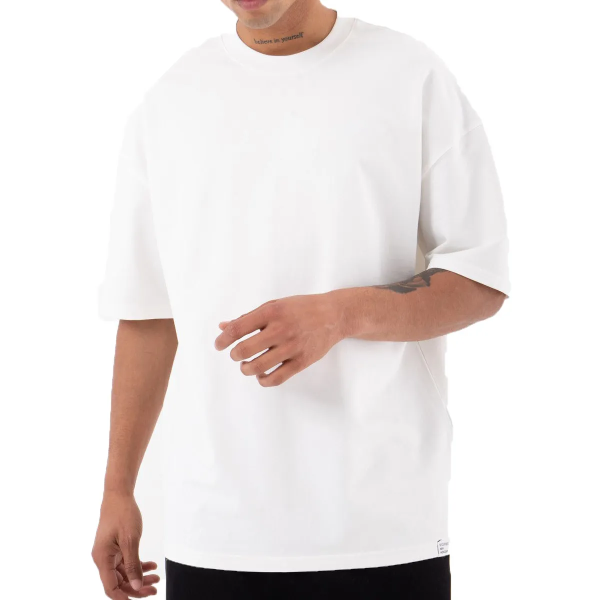 Camiseta básica de gran tamaño para hombre, camisa 100% de algodón orgánico, manga corta, cuello redondo, nueva tendencia al por mayor, 2022