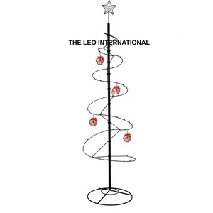 Soporte de Exhibición Navideño de Alambre de Hierro con Forma Geométrica, Acabado Negro, de Alta Calidad y Gran Venta - Product Image 1