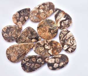 Cuentas de Piedras Preciosas Sueltas de Chalcedonia Natural Marrón, de Alta Calidad, en Todas las Formas Mixtas, Hechas a Mano para Joyería - Product Image 4