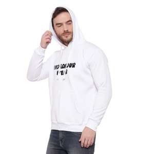 Venta al por mayor de alta calidad blanco 100% algodón Streetwear Mens Jersey a granel gran sudaderas con capucha - Product Image 1