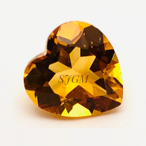 Vente en gros de 10mm de citrine naturelle taillée en cœur Quartz à facettes de haute qualité certifié IGI par carat prix d'usine - Product Image 1