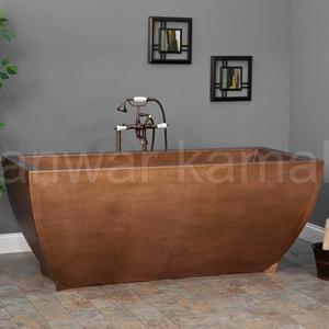 Bañera de Cobre Antigua Extra Ancha de Doble Pared, Bañera Independiente de Cobre Antigua - Product Image 2