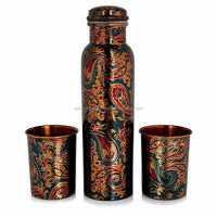 Bouteille d'eau en cuivre martelé, écologique, portable, classique, décorative, imprimée, personnalisable en taille et logo, faite à la main, pour les fêtes