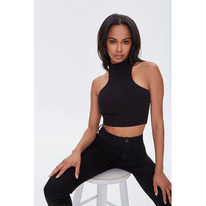 Top Corto de Algodón Blanco para Yoga, Estilo Veraniego, Cuello Redondo, Sin Mangas, de Buena Calidad para Mujer - Product Image 4