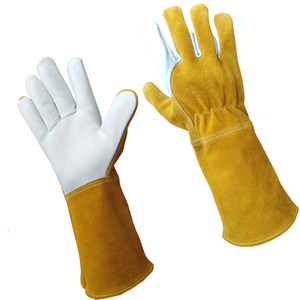 ผู้จัดจำหน่ายถุงมือเชื่อมแบบขายส่ง ราคาถูก หนังแพะ หนังวัว ทนความร้อน ป้องกันมือสำหรับงานหนัก - Product Image 5