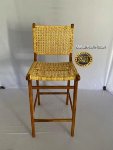 Taburete de bar de teca natural moderno, sillas de mimbre para el hogar de ratán, cocina, comedor, Hotel, centro comercial, aplicación al aire libre, otros muebles para el hogar - Product Image 6