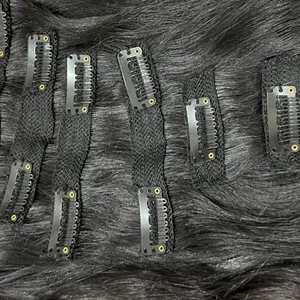100% 天然雷米头发金发扩展剪辑附加组件