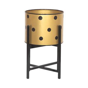 Maceta de flores de hierro con acabado dorado decorativo para interiores para el hogar y el restaurante del Hotel para decorar jardines de fiesta - Product Image 1